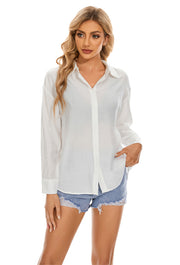 Women's Long Sleeve Fashion Blouses in White