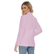 Women's Long Sleeve Notch Lapel Blazers Jacket with Pockets in Pink