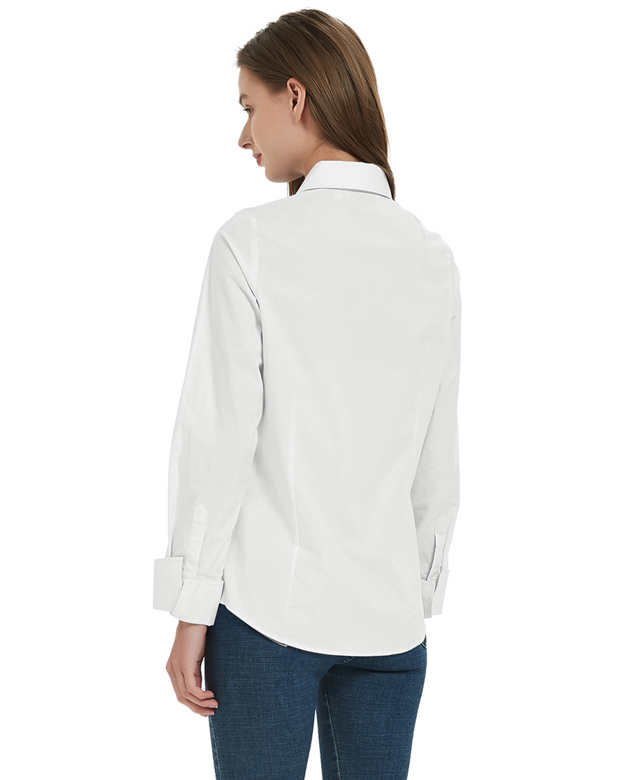 Women's Long Sleeve Regular Fit Dress Shirts in White